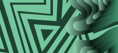 Geometrik çizgili kıvrımlı süslemeli soyut arkaplan. Dekoratif kıvrımlı çizgili desen kolajı süslemeleri şekillendirir.