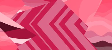 Çizgili desenli ve dikdörtgen yüzeyli soyut arkaplan. Geometrik şekillerin kolajı çizgi dokusunun üzerine süsleme.