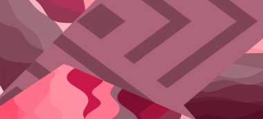 Çizgili desenli ve dikdörtgen yüzeyli soyut arkaplan. Geometrik şekillerin kolajı çizgi dokusunun üzerine süsleme.