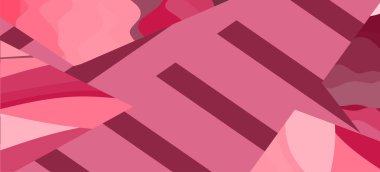 Çizgili desenli ve dikdörtgen yüzeyli soyut arkaplan. Geometrik şekillerin kolajı çizgi dokusunun üzerine süsleme.