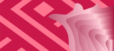 Çizgili desenli ve dikdörtgen yüzeyli soyut arkaplan. Geometrik şekillerin kolajı çizgi dokusunun üzerine süsleme.