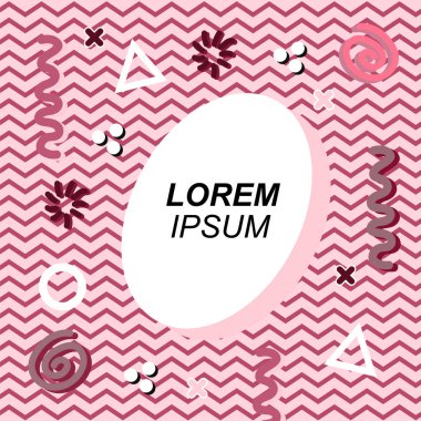 Çeşitli geometrik ve organik şekilli süslemeleri olan soyut arkaplan kare kartı. Sosyal medya içeriği için metin alanı olan kare poster. Geometrik memphis tarzıyla kare duvar kağıdı.