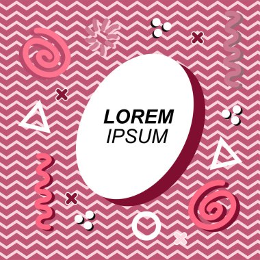 Çeşitli geometrik ve organik şekilli süslemeleri olan soyut arkaplan kare kartı. Sosyal medya içeriği için metin alanı olan kare poster. Geometrik memphis tarzıyla kare duvar kağıdı.