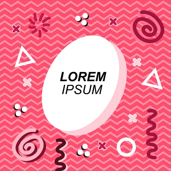 Çeşitli geometrik ve organik şekilli süslemeleri olan soyut arkaplan kare kartı. Sosyal medya içeriği için metin alanı olan kare poster. Geometrik memphis tarzıyla kare duvar kağıdı.