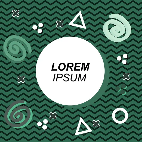 Çeşitli geometrik ve organik şekilli süslemeleri olan soyut arkaplan kare kartı. Sosyal medya içeriği için metin alanı olan kare poster. Geometrik memphis tarzıyla kare duvar kağıdı.