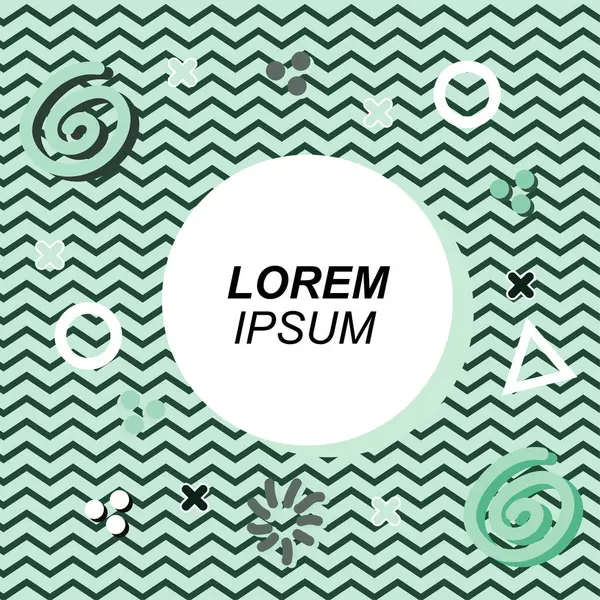Çeşitli geometrik ve organik şekilli süslemeleri olan soyut arkaplan kare kartı. Sosyal medya içeriği için metin alanı olan kare poster. Geometrik memphis tarzıyla kare duvar kağıdı.