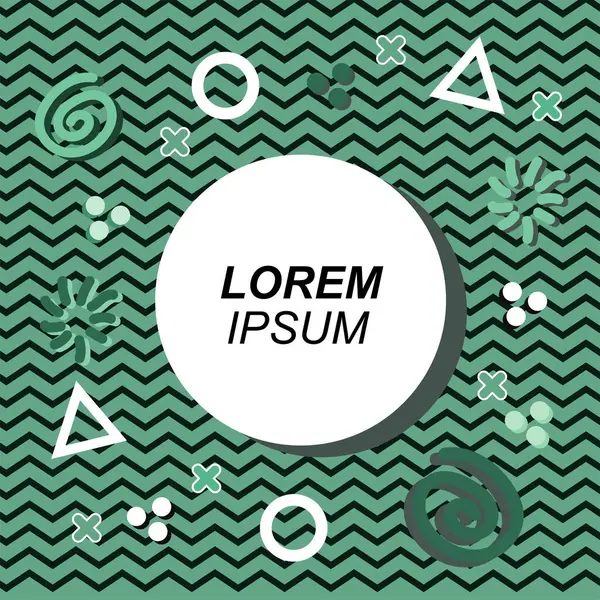 Çeşitli geometrik ve organik şekilli süslemeleri olan soyut arkaplan kare kartı. Sosyal medya içeriği için metin alanı olan kare poster. Geometrik memphis tarzıyla kare duvar kağıdı.