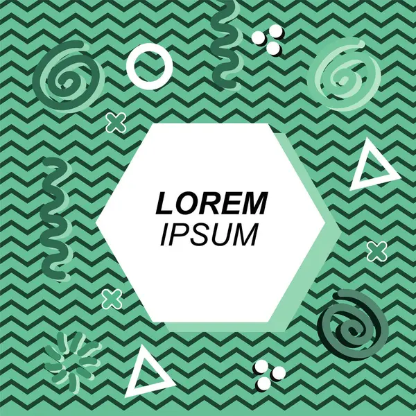 Çeşitli geometrik ve organik şekilli süslemeleri olan soyut arkaplan kare kartı. Sosyal medya içeriği için metin alanı olan kare poster. Geometrik memphis tarzıyla kare duvar kağıdı.