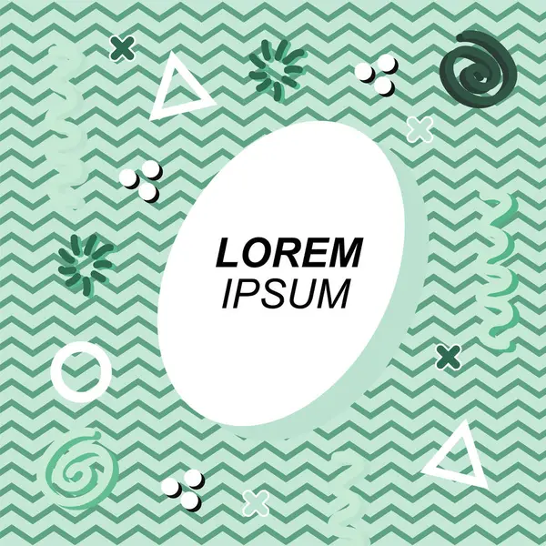 Çeşitli geometrik ve organik şekilli süslemeleri olan soyut arkaplan kare kartı. Sosyal medya içeriği için metin alanı olan kare poster. Geometrik memphis tarzıyla kare duvar kağıdı.