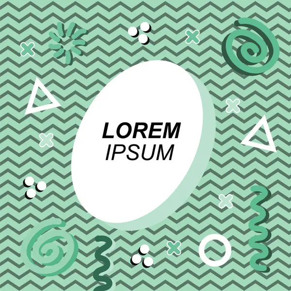 Çeşitli geometrik ve organik şekilli süslemeleri olan soyut arkaplan kare kartı. Sosyal medya içeriği için metin alanı olan kare poster. Geometrik memphis tarzıyla kare duvar kağıdı.