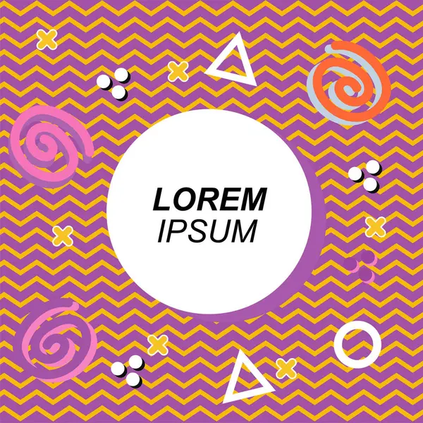 Çeşitli geometrik ve organik şekilli süslemeleri olan soyut arkaplan kare kartı. Sosyal medya içeriği için metin alanı olan kare poster. Geometrik memphis tarzıyla kare duvar kağıdı.