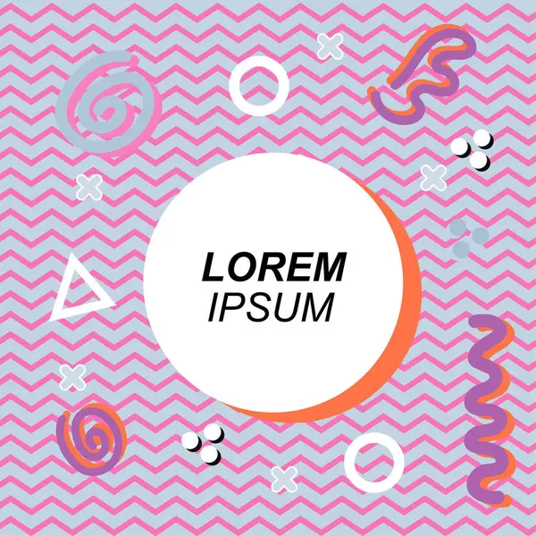 Çeşitli geometrik ve organik şekilli süslemeleri olan soyut arkaplan kare kartı. Sosyal medya içeriği için metin alanı olan kare poster. Geometrik memphis tarzıyla kare duvar kağıdı.