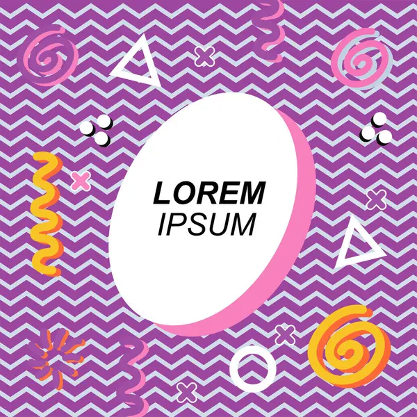 Çeşitli geometrik ve organik şekilli süslemeleri olan soyut arkaplan kare kartı. Sosyal medya içeriği için metin alanı olan kare poster. Geometrik memphis tarzıyla kare duvar kağıdı.