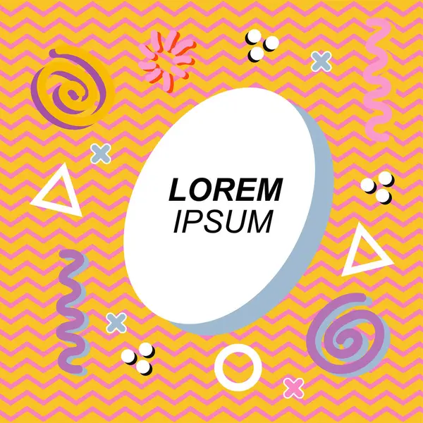 Çeşitli geometrik ve organik şekilli süslemeleri olan soyut arkaplan kare kartı. Sosyal medya içeriği için metin alanı olan kare poster. Geometrik memphis tarzıyla kare duvar kağıdı.