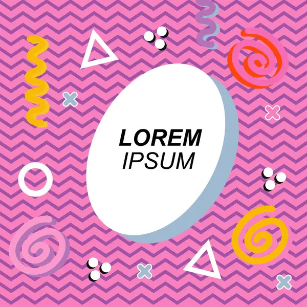 Çeşitli geometrik ve organik şekilli süslemeleri olan soyut arkaplan kare kartı. Sosyal medya içeriği için metin alanı olan kare poster. Geometrik memphis tarzıyla kare duvar kağıdı.