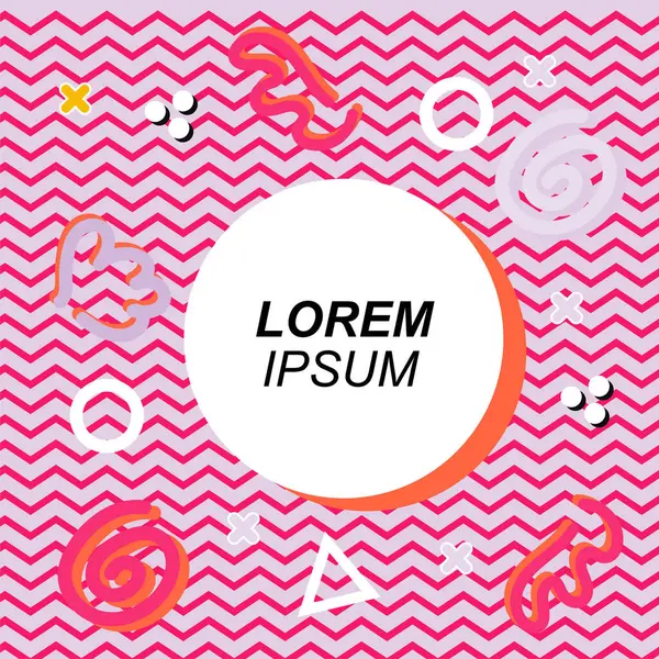 Çeşitli geometrik ve organik şekilli süslemeleri olan soyut arkaplan kare kartı. Sosyal medya içeriği için metin alanı olan kare poster. Geometrik memphis tarzıyla kare duvar kağıdı.