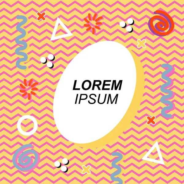 Çeşitli geometrik ve organik şekilli süslemeleri olan soyut arkaplan kare kartı. Sosyal medya içeriği için metin alanı olan kare poster. Geometrik memphis tarzıyla kare duvar kağıdı.