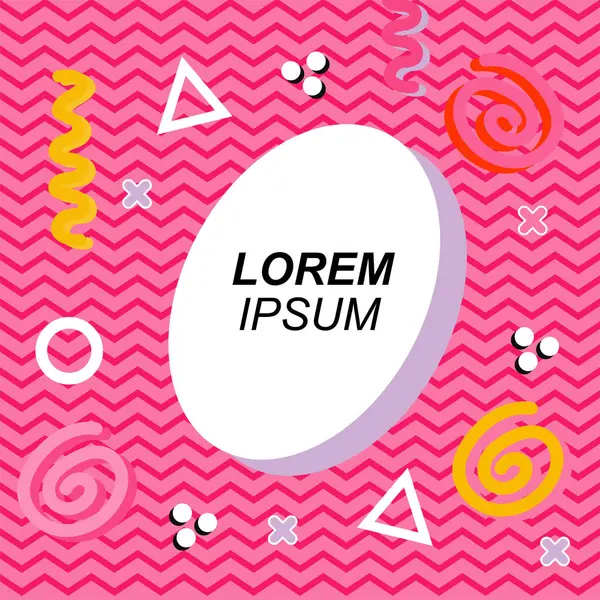 Çeşitli geometrik ve organik şekilli süslemeleri olan soyut arkaplan kare kartı. Sosyal medya içeriği için metin alanı olan kare poster. Geometrik memphis tarzıyla kare duvar kağıdı.