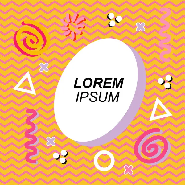 Çeşitli geometrik ve organik şekilli süslemeleri olan soyut arkaplan kare kartı. Sosyal medya içeriği için metin alanı olan kare poster. Geometrik memphis tarzıyla kare duvar kağıdı.