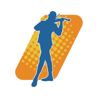 Keman teli çalan bir müzisyenin silueti..