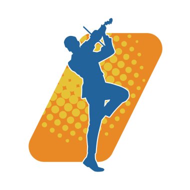 Keman teli çalan bir müzisyenin silueti..