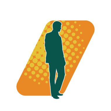 İş adamı kılığındaki kurumsal bir erkeğin silueti. 