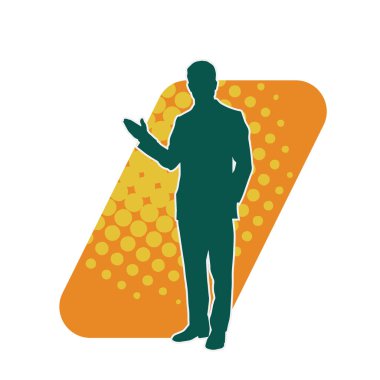 İş adamı kılığındaki kurumsal bir erkeğin silueti. 