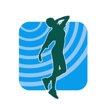 Dişi pozisyonunda ince bir kadın modelinin silueti.. 