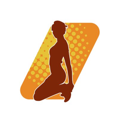 Dar kıyafetli genç, zayıf bir kadın modelin silueti. Dişi poziyonunda zayıf bir kadının silueti..