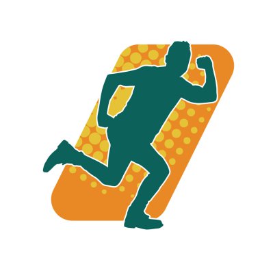 Poz veren bir erkek dansçının silueti. Dans eden bir adamın silueti.