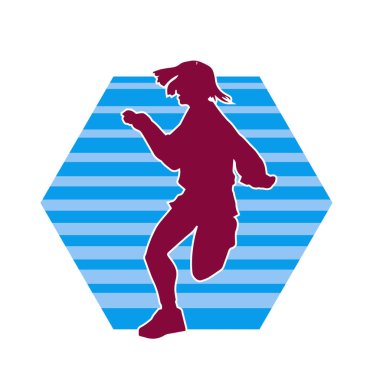 Dans eden sıradan bir kadın silueti. Dansçı bir kadının silueti..