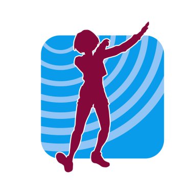 Dans eden sıradan bir kadın silueti. Dansçı bir kadının silueti..