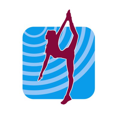 Dans eden sıradan bir kadın silueti. Dansçı bir kadının silueti..