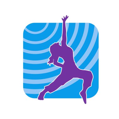 Dans eden sıradan bir kadın silueti. Dansçı bir kadının silueti..