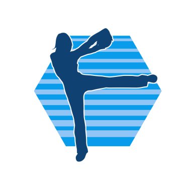 Zayıf ve sportif bir kadının silueti spor topu kullanarak pilates yapıyor. Sportif bir kadının silueti spor topu kullanarak fiziksel egzersiz yapıyor.. 