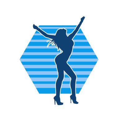 Dans eden zayıf bir kadının silueti. Dans eden bir kadının silueti.