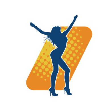 Dans eden zayıf bir kadının silueti. Dans eden bir kadının silueti.