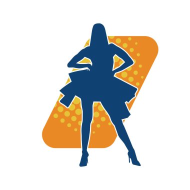 Sıska genç bir kadının silüeti alışveriş torbaları taşıyor.