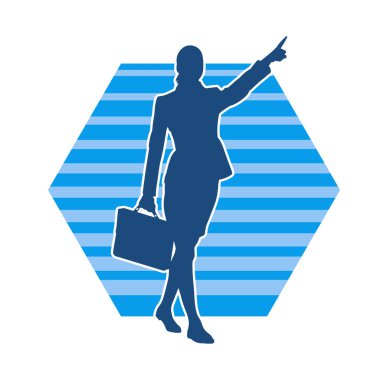 Çanta taşıyan şık bir kadının silueti. Çantasıyla poz vermiş bir iş kadınının silüeti..