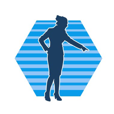 Süit giyen bir ofis çalışanının silüeti. Bir iş kadınının silueti ya da kadın ofis çalışanı