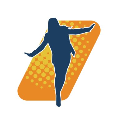 Süit giyen bir ofis çalışanının silüeti. Bir iş kadınının silueti ya da kadın ofis çalışanı