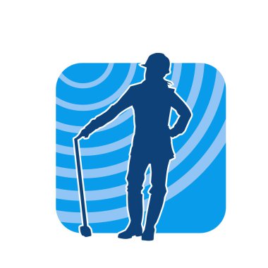 Elinde kürek aleti olan, miğfer takan bir kadın işçinin silüeti..