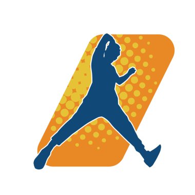 Dans eden bir adamın silueti. Erkek dansçı silueti poz veriyor..