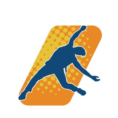 Dans eden bir adamın silueti. Erkek dansçı silueti poz veriyor..