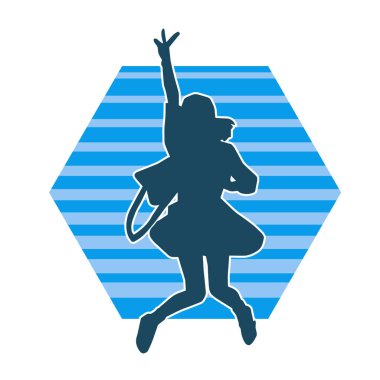 Kıyafet giymiş genç bir kadının silueti. Genç bir kadının silueti kız gibi ya da kadınsı pozlarda..