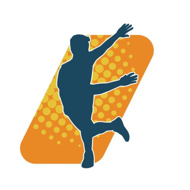 Poz veren bir erkek dansçının silueti. Dans eden bir adamın silueti.