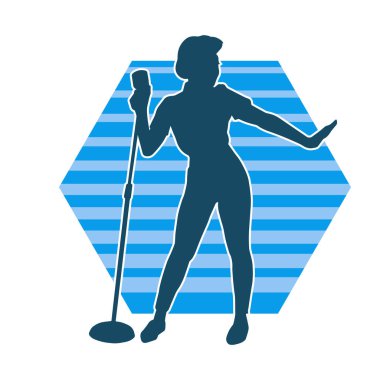 Klasik bir kadın şarkıcının silueti.