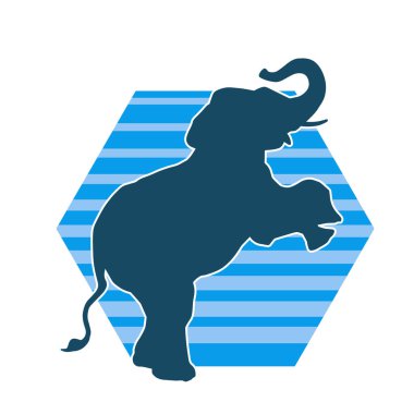 Büyük bir fil hayvanının silueti. Vahşi bir fil hayvanının silueti..