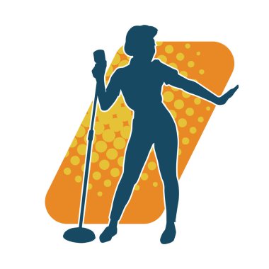 Klasik bir kadın şarkıcının silueti.