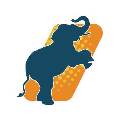 Büyük bir fil hayvanının silueti. Vahşi bir fil hayvanının silueti..